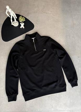 🔥1/3 zip кофта lacoste black🔥