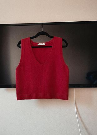 Красная жилетка zara