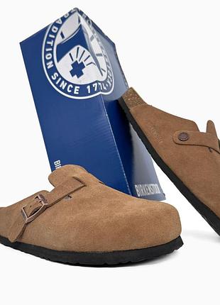 Кросівки чоловічі, кросівки жіночі, 1в1 люкс якість, шкіра, birkenstock boston coffee 📦, sky-brk-0002