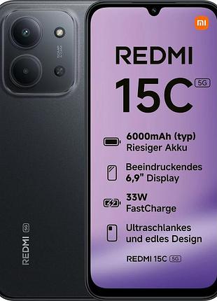 Xiaomi redmi 15c 5g 8/128gb nfc black | (вітринний, як новий, global version, офіційна гарантія рік)