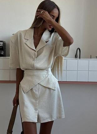 Лляна сукня +баска