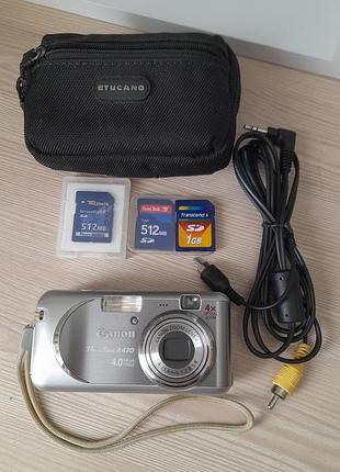 Canon powershot a430 4 mp + 3 sd-карти + чохол + кабель