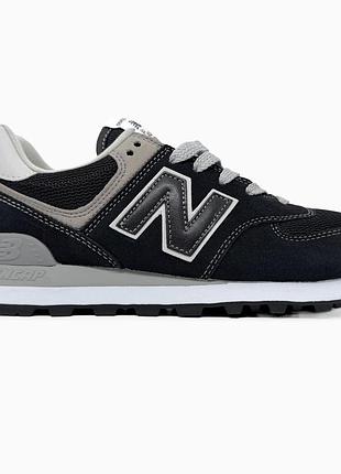 Кросівки чоловічі, кросівки жіночі, 1в1 люкс якість, шкіра, new balance 574 legacy black/grey, sky-nbl-0353