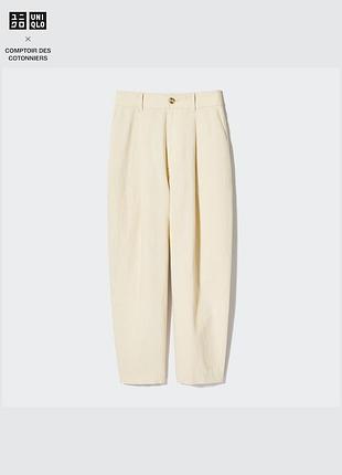 Uniqlo s льон віскоза льняні штани з високою посадкою юникло