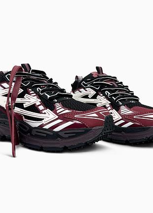 Кроссовки мужские, кроссовки женские, 1в1 люкс качество, кожа, off-white be right back white/burgundy, sky-off-0006