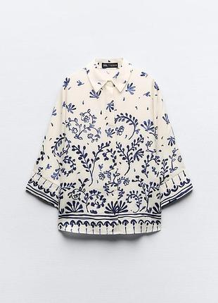 Рубашка кимоно zara, лен+вискоза