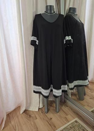 Комфортное с кружевом платье 👗 большого размера