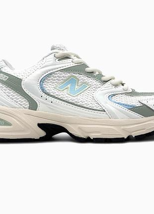 Кроссовки мужские, кроссовки женские, 1в1 люкс качество, кожа, new balance 530 beige/mint, sky-nbl-0397