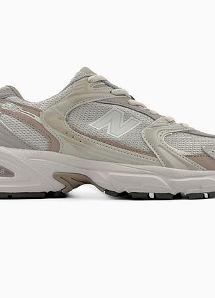 Кроссовки мужские, кроссовки женские, 1в1 люкс качество, кожа, new balance 530 beige/brown, sky-nbl-0088