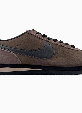Кросівки чоловічі, кросівки жіночі, 1в1 люкс якість, шкіра, nike cortez brown/black, sky-nik-0540