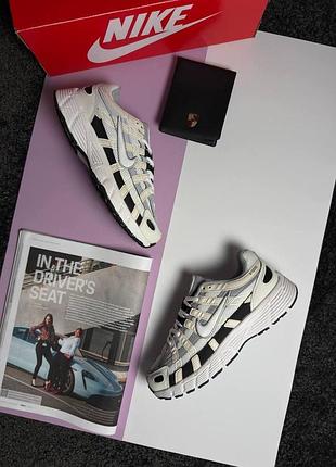 Жіночі кросівки nike p-6000 white beige black