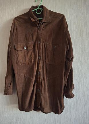Винтажная замшевая рубашка-куртка croco leatherwear (натуральная замша).