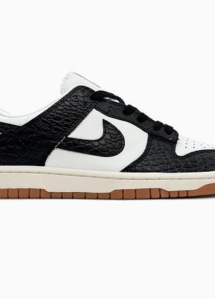 Кросівки чоловічі, кросівки жіночі, 1в1 люкс якість, шкіра, nike dunk low lx white/black, sky-nik-0708
