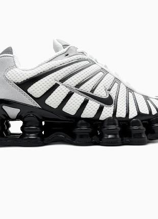 Кроссовки мужские, кроссовки женские, 1в1 люкс качество, кожа, nike shox tl black/white, sky-nik-0796