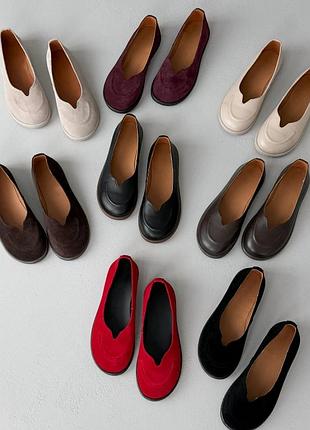 Анатомические балетки barefoot женские, натуральная кожа | замша