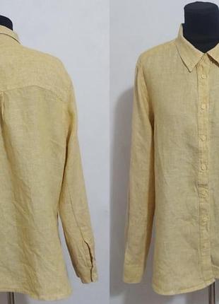 Льняная рубашка pure linen m&s collection