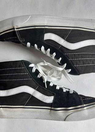Кеди vans sk8-hi black/white (us 12 / 30 см / eur 46) оригінал! доглянутий стан! високі чорно-білі венси