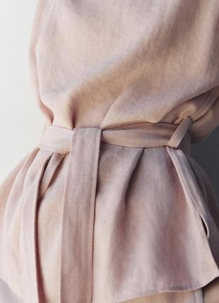 Асиметрична блуза zara, льон, нова з бірками