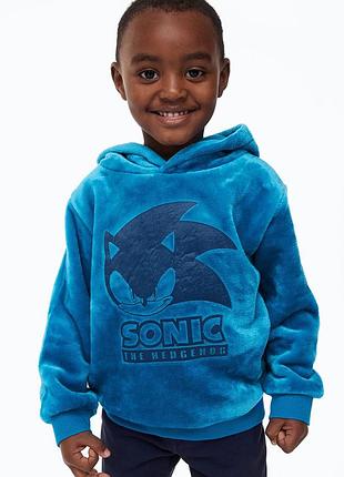 Худі плюшеве sonic  для хлопчика від h&m на 4-6 років