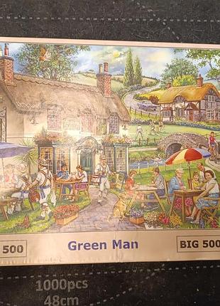 Пазл green man (серія big 500) the house of puzzles, який входить до колекції the somerton collection (автор ілюстрації — рей кресвелл).