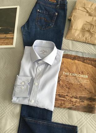 Базовая классическая мужская рубашка slim fit в размере xl 43/44