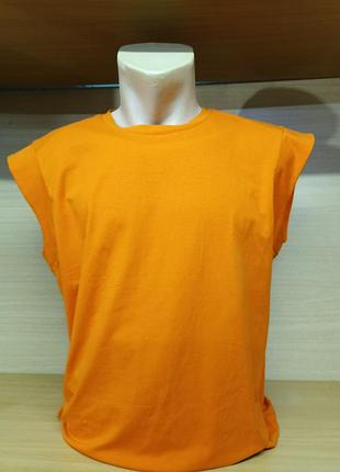 Футболка короткий рукав помаранчева. розмір l, xl.