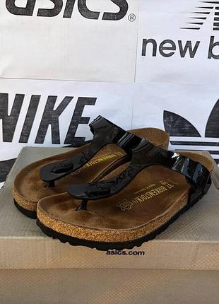 Шлепанцы кожаные birkenstock gizeh тапочки ортопедические босоножки