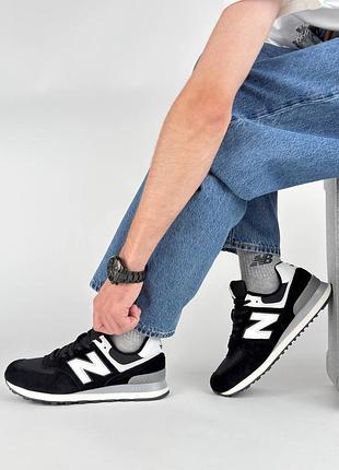 Мужские кроссовки new balance 574 m black white