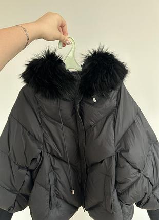 Женская зимняя куртка подойдет на l / 46, на бедра до 130 см, фасон oversize
