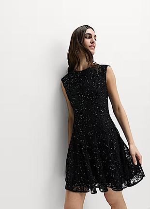 Сукня чорна блискітки коротка zara next george h&m m&s