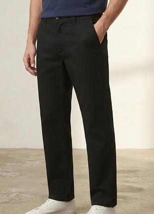 Мужские черные брюки pull &amp; bear (straight)