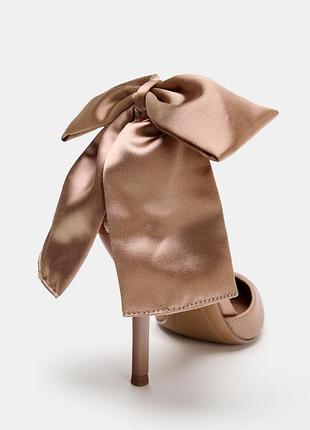 Сатинові туфлі zara з бантом