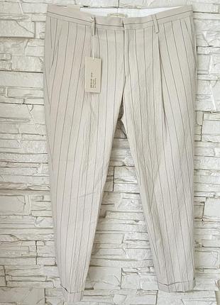 Брюки літні вкорочені briglia 1949 tiberio slim fit