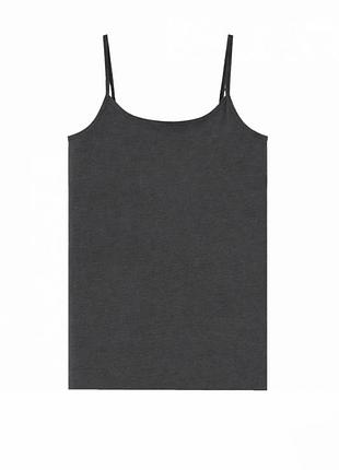 Майка бельевая с тонкими бретелями для девочки pepperts lycra® 457362 134-140 см (8-10 years) графитовый