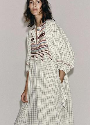 Нова стильна сукня з льону zara в розмірах xs, m