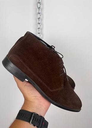 Massimo dutti чоловічі замшеві високі туфлі , челсі , черевики