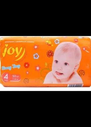 Памперси joy 4, 50шт. нові