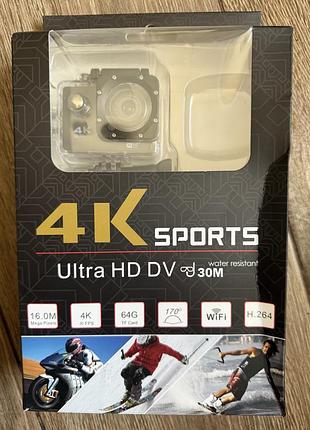 Екшн-камера 4k ultra hd: відео 4k 30fps, фото 16 мп, wi-fi, кут 170°, водозахист до 30 м, підтримка карти tf до 64 гб. новa.