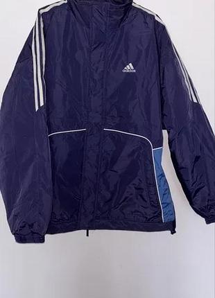 Вінтажна куртка adidas синя трендова