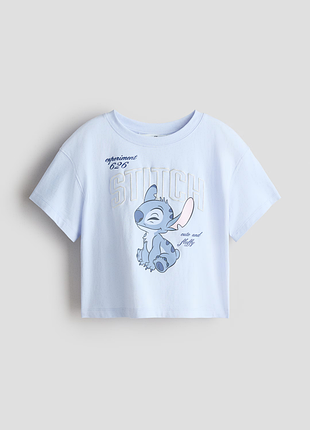 Хлопковая футболка с принтом h&amp;m lilo &amp; stitch