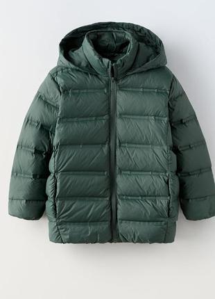 Новая демисезонная стеганая куртка мальчишки zara р.130 зеленый зара девчкую мальчику унисекс