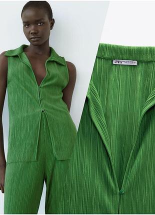 Зеленая блуза zara