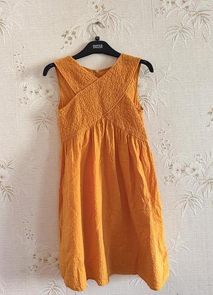 Дитячий літній оранжевий сарафан zara kids