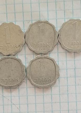 1 агора 1972 ізраїль 5 монет