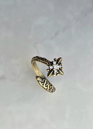 Каблучка spiral flower gold