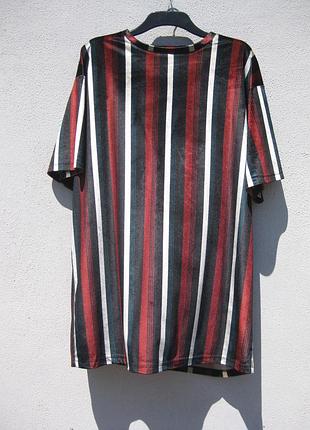 Стильне велюрове плаття футболка в смужку pull&amp;bear