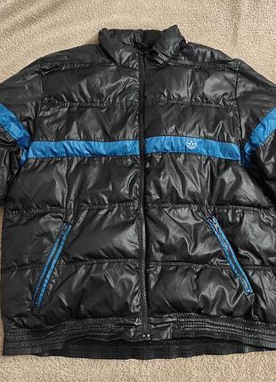 Чорна стьобана куртка-пуховик adidas originals xl