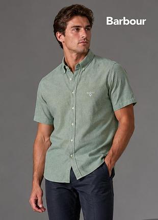 Оригинальная зеленая мужская рубашка barbour m