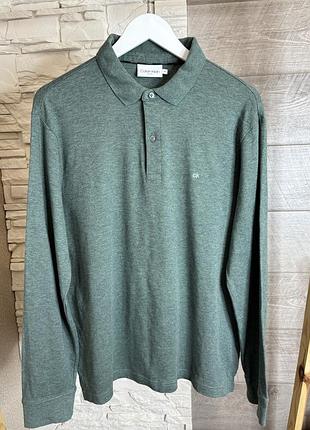 Оригінальний чоловічий лонгслів поло calvin klein xl slim fit