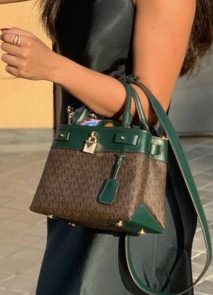 Сумка michael kors коричнево зелена